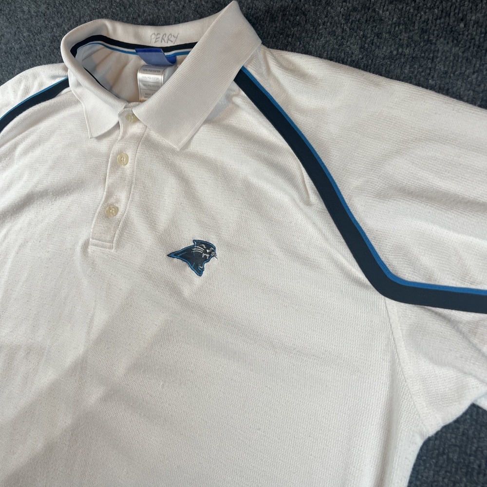 Vintage 90's ReebokCarolina Panthers Polo XL NFL Football Coach Issued Rod Perry
